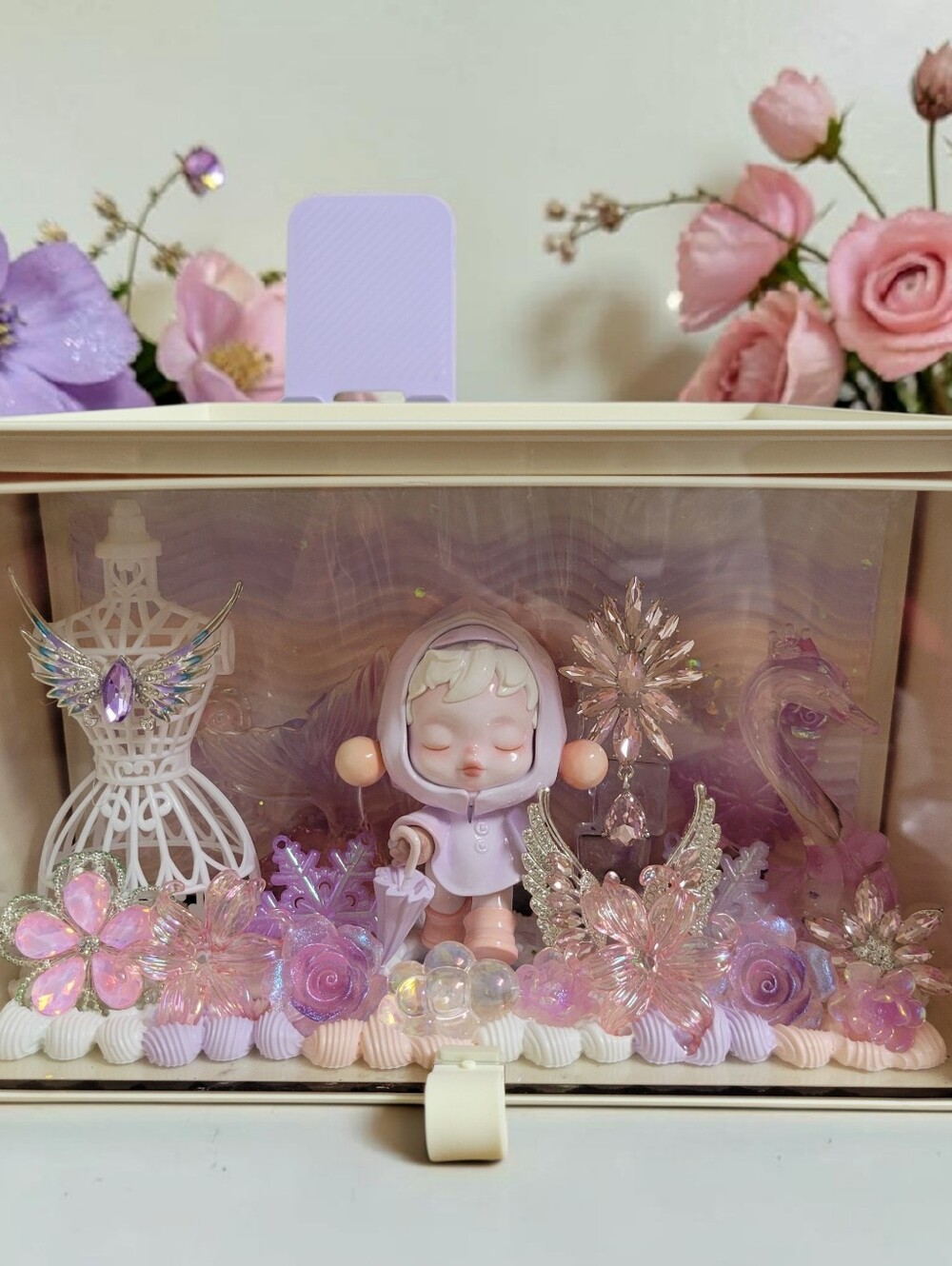 Handmade Skullpanda Inspired Acrylic Display Drawer Storage Case Cute Decor